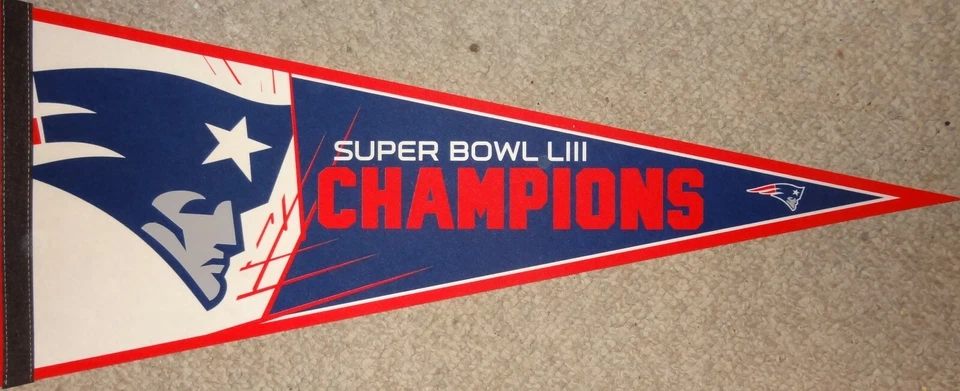 30-дюймовый вымпел Super Bowl LIII Champions New England Patriots  - Изображение 1 из 1