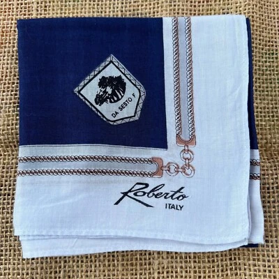 PAÑUELO ART PARA HOMBRE ALGODÓN 18" AZUL MARINO LISO VINCULADO CLÁSICO BOLSILLO CUADRADO Foto 1 de 3