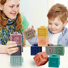 Mini Tudou Silicone Stacking Baby Blocks Soft Building Blocks Set Of 12 Squeeze