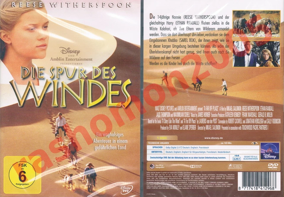 DVD A FAR OFF PLACE KALAHARI Reese Witherspoon Ethan Embry Disney Region 2 NEW - Image 1 of 1