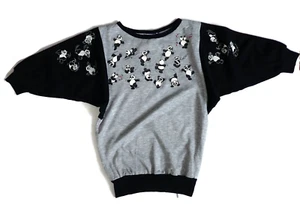 Vintage 80s Panda Bear Parade Sweatshirt by Avon Fashions Gray & Black Pullover - Picture 1 of 6