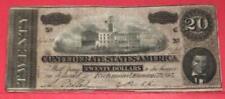 1864 $20 Us Confederate States of America! Fine Crispness! Old Us Currency!