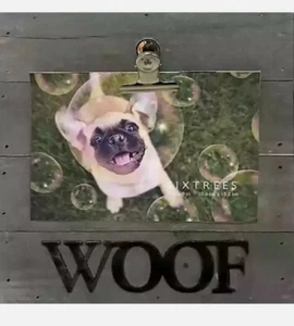 Sixtrees® Woof 4-Inch x 6-Inch Pallet Wood Clip Picture Frame in Grey - Picture 1 of 5