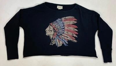 Denim Supply Ralph Lauren Indian Head Crop Sudadera Ligera Mujer Pequeña Foto 1 de 4