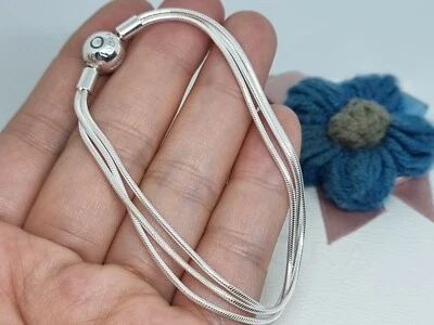 NEW Genuine Pandora Silver Multi Snake Chain Bracelet   19cm 💕 BOXED  - Image 1 of 4