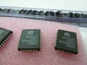 2 pieces M28C64C-200K1 = 28C64  64Kbit  Parallel EEPROM 200ns  PLCC32 NEW ~ - Picture 1 of 12