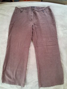 3/4 Damenhose, Queensize, braun, 55% Leinen, Gr. 48/50, Nr. 186 - Bild 1 von 3