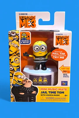 MINIONS DESPREZÍVEL ME3 ~MINI MUSIC MATE ~JAIL TIME TOM ACTION FIGURE ~NOVO NA CAIXA - Imagem 1 de 4