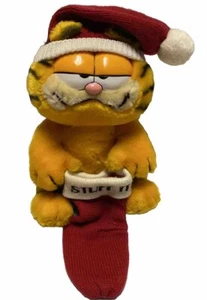 Garfield Dakin Plush 9" Christmas STUFF IT 1981 Stocking Hat - Picture 1 of 6