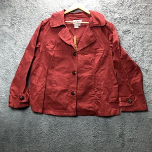 VTG AMI Red Jean Jacket Button Down Trucker Cotton Size 1x Womens - Picture 1 of 6