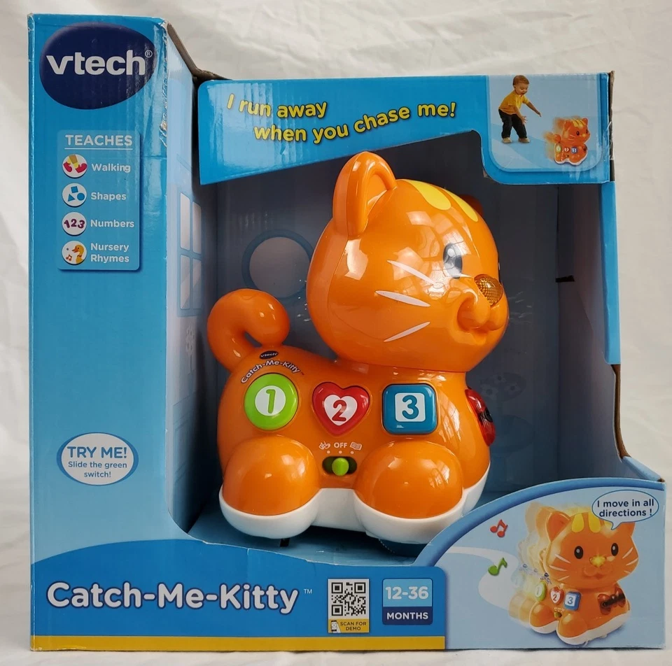 Vtech Catch-Me-Kitty Orange Educational Toddler Play Moves Lights NIB - Image 1 of 4