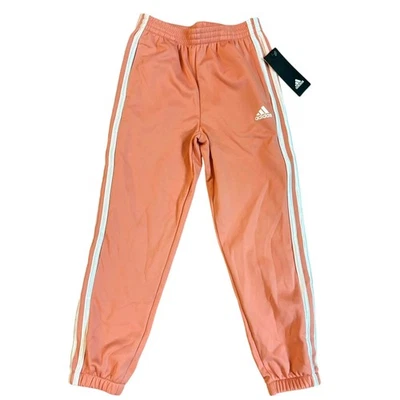 Girls 6 Peach 3 Stripe Adidas Jogger NWT - Image 1 of 3
