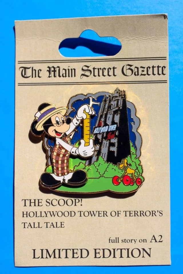 EN TARJETA - PRENDEDOR DISNEY WDW TORRE DEL TERROR THE SCOOP MAIN STREET DISNEY LE 2000 Foto 1 de 1