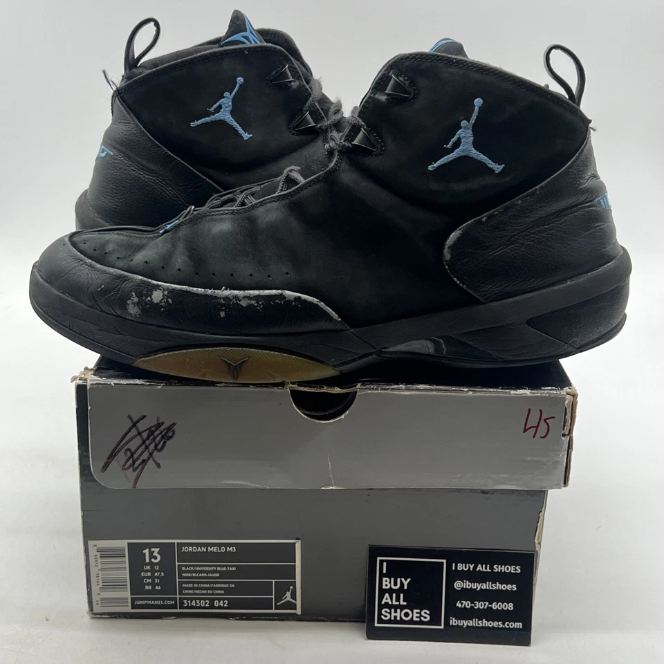 Talla 13 - Air Jordan Melo M3 Negro Azul Universitario (314302-042) Foto 1 de 4