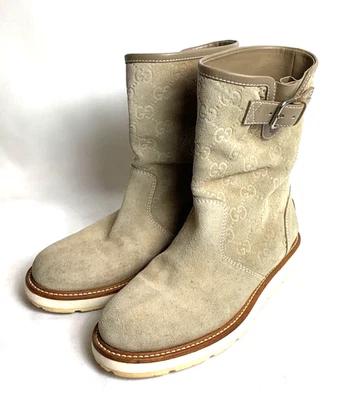 Botas femininas GUCCI bege camurça tamanho EUA 5 autênticas - Imagem 1 de 4