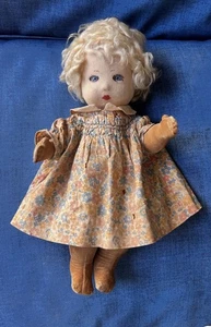 Antike Chad Valley Hygenic Toys Samt Stoff Puppe Made in England 1920er - Bild 1 von 19