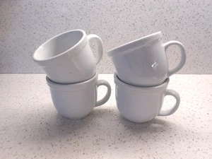 Juego de 4 tazas de café de cerámica de granero de porcelana blanca - Imagen 1 de 7