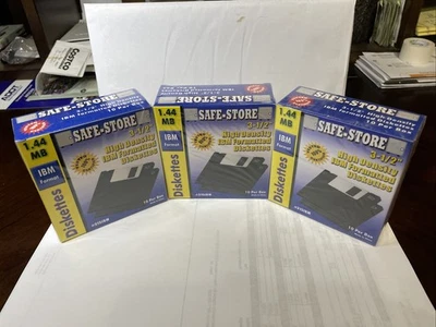 Free Shipping Safe-Store 3 ½” 1.44MB High Density Floppy disks 10 Pack  one box - Image 1 of 3