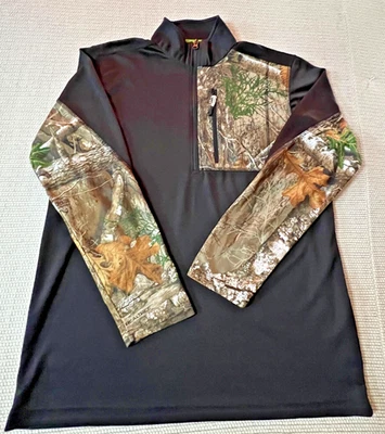 Pullover Magellen negro/camuflaje con media cremallera talla M Foto 1 de 4