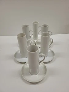5 Schmid Tackett LaGardo 60" hoch weiß Espresso Demitasse Tassen + Untertassen - Bild 1 von 6
