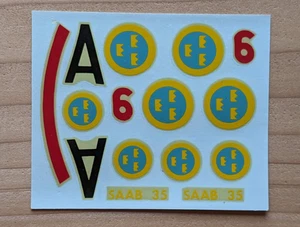 Vintage Lindberg Kit no. 570 Swedish Jet Model Decals - Original 1960's Unused - Picture 1 of 2