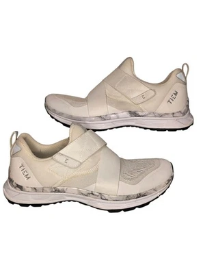 Zapatos de ciclismo de interior Tiem Slipstream para mujer blancos mármol con clips talla 9 Foto 1 de 4