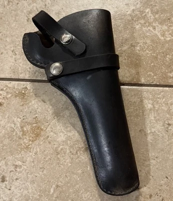 Hunter 1100-10 Leather Belt Holster S&W Model 19 K-Frame Revolver w/6" Black - Image 1 of 4