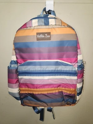 Mochila listrada nova com etiquetas Matilda Jane All The Homework 17 x 13" grande - Imagem 1 de 4