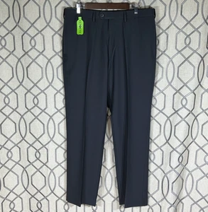 Pantalón de vestir HAGGAR ECLO para hombre 36x31 calce clásico frente plano gris sin puños nuevo con etiquetas - Imagen 1 de 16
