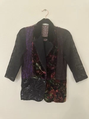 Blazer De Colección The Limited Floral Terciopelo XS 90s Y2K Whimsigoth Witchy Dark Academia Foto 1 de 4