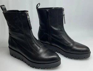Shellys London Black Leather Biker Moto Boots 38 Leder Obermaterial Innenfutter Made Spain - Bild 1 von 12
