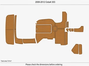 2008-2012 COBALT 303 cockpit swim platform 1/4" 6mm EVA Foam Teak floor mat - Picture 1 of 19