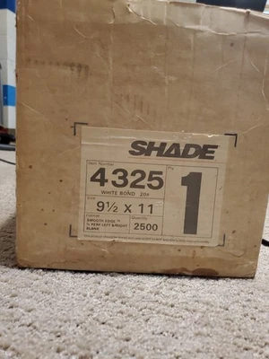 Tractor Feed Paper For Dot Matrix Printer ~1750 Sheets, 19 Lbs Shade Brand - Image 1 of 4