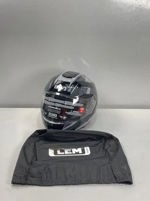 LEM Helmet CARVER Fiberglass DOT Motorcycle Helmet XL - Black/White Foto 1 de 4