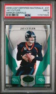 2008 Leaf Certified Materials Jay Cutler Mirror Green #/5 Denver Broncos PSA 9 - Picture 1 of 2