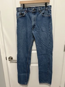 Vintage Levi Strauss 505 Orange Tag Regular Fit Straight Leg Jeans Mens 36x34 - Picture 1 of 7
