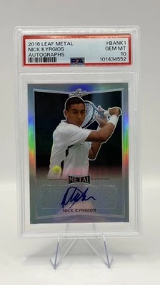 2016 Leaf Metal Tennis Silver Signature Nick Kyrgios RC Rookie PSA 10 GEM MT - Image 1 of 2
