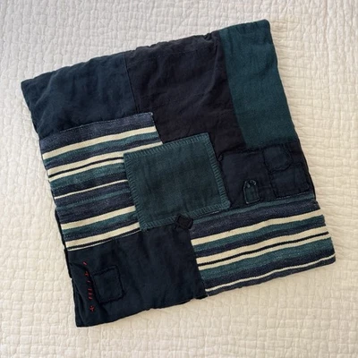 "Funda de almohada Ralph Lauren Stover 100 % lino retazos SOLO $185 20""x20""" Foto 1 de 4