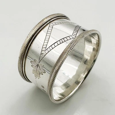 ANILLO SERVILLETERO ANTIGUO PLATA ESTERLINA VICTORIANO Sheffield 1870 Martin, Hall & Co Foto 1 de 4
