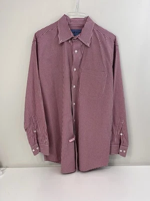 Orvis Men's Large Red White Plaid Checkered Shirt Surfwashed Non Iron - Image 1 of 4