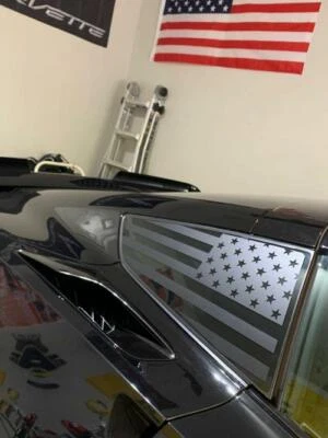 C7 Corvette Rear Quarter window flag decal. 2014-2019 Corvette.  Foto 1 de 4
