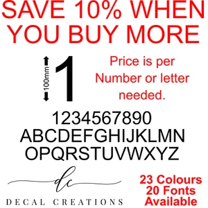 100mm Letterbox Race Car House Bin Door Number BMX Bike Sign Vinyl Decal Sticker - Picture 1 of 2