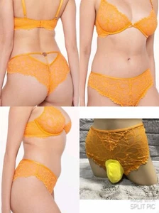 32-46 1X/XL SavageFENTY Trans Donna Uomo Sexy Arancione Pizzo Pochette Mutandine Sissy - Foto 1 di 7