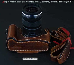 LUIGI HALF CASE+GRIP for OLYMPUS OM-D NATURAL AGED BROWN,STRAP+fast UPS INCLUDED - Picture 1 of 5