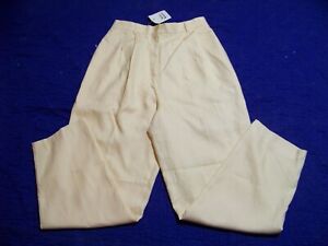 Vintage Talbots Light Yellow Linen Pants - Size 12 - Lined - New with Defect