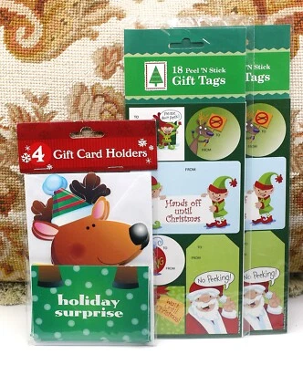 ETIQUETAS DE REGALO DE NAVIDAD PEEL N STICK MÁS 4 TARJETEROS DE REGALO Foto 1 de 4
