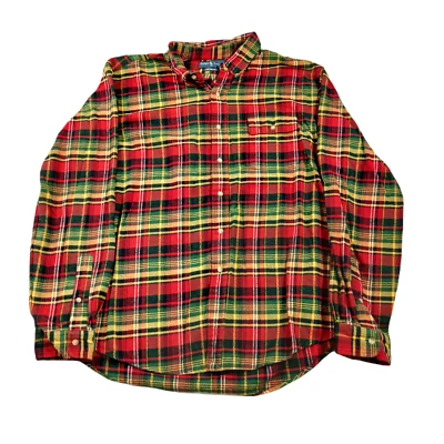 Polo Ralph Lauren Flannel Shirt Mens 2XL Red Multi Plaid Custom Fit Long Sleeve - Image 1 of 4