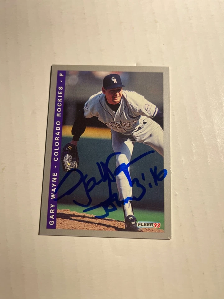 Colorado Rockies GARY WAYNE Signed Card - Image 1 of 1