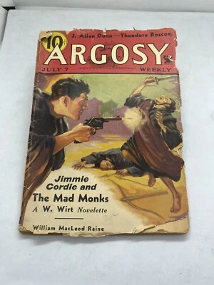 ARGOSY Weekly Pulp Magazine July 7 1934 Adventure Mistery Western sf  - Image 1 of 4