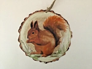 New round Red Squirrel wildlife nature wooden hanging plaque gift cute Free P&P - Picture 1 of 1